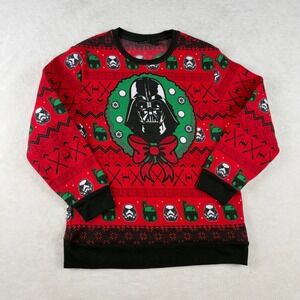 Star Wars Darth Vader Christmas Holiday Sweater Red XL Kids Holiday Party
